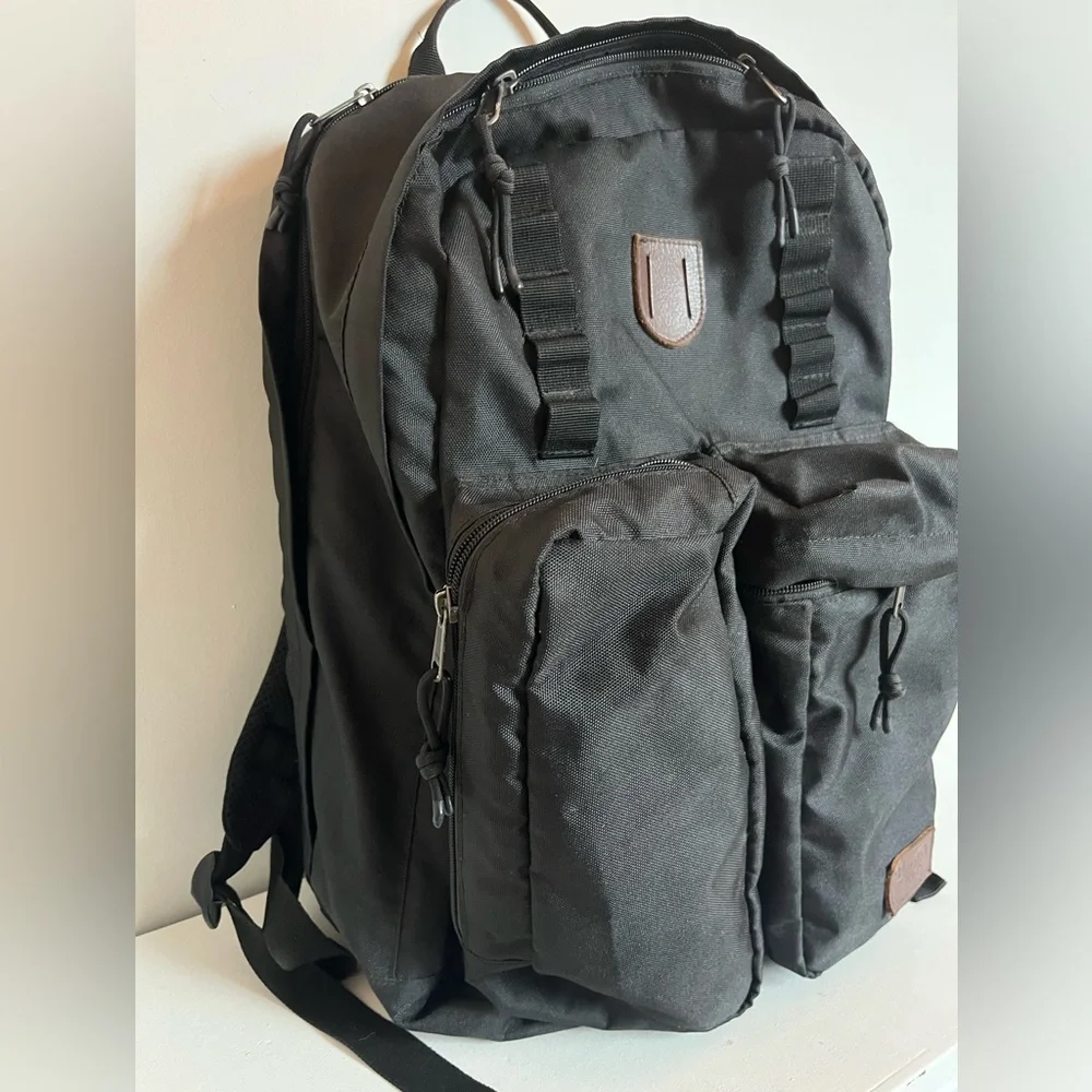 Brixton Canvas Tactical Black and Tan Backpack Full Sized Adjustable Briefcase